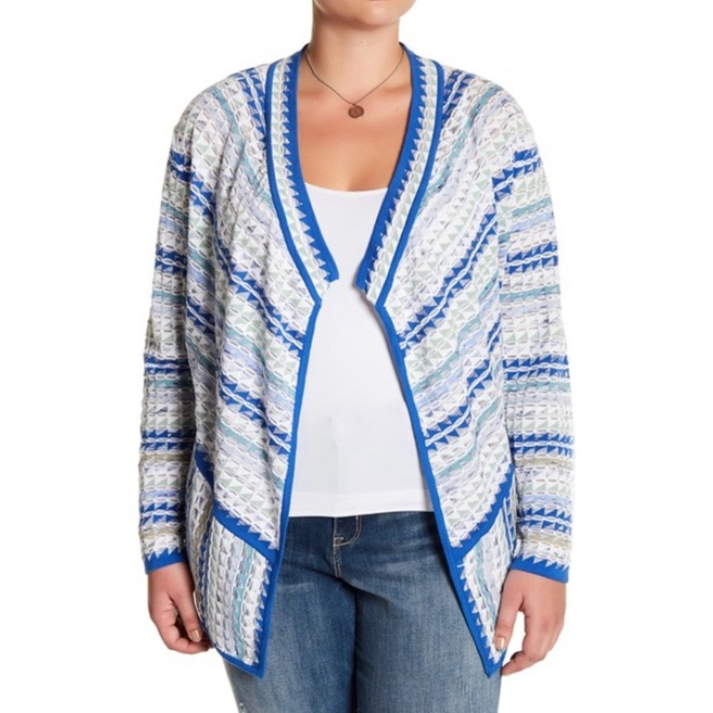 NIC+ZOE Prism Stitch Cardigan Sz 2X